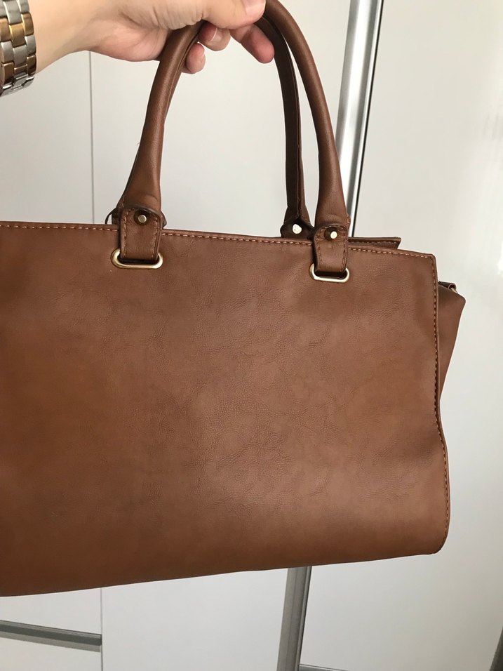 Klasik Modern Taba Renk Deri Kadın Çanta - Görsel 2