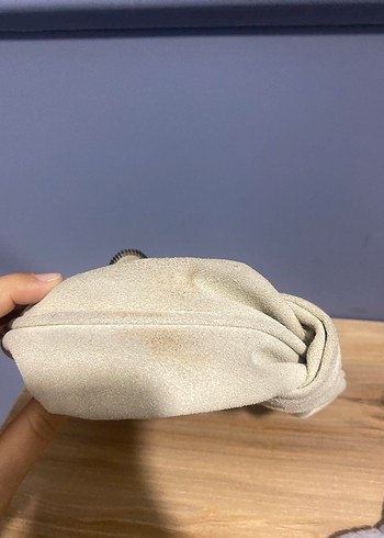 Bej Süet Minimalist Kadın Çanta - Görsel 4