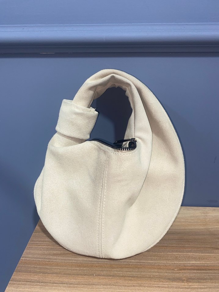 Bej Süet Minimalist Kadın Çanta - Görsel 2