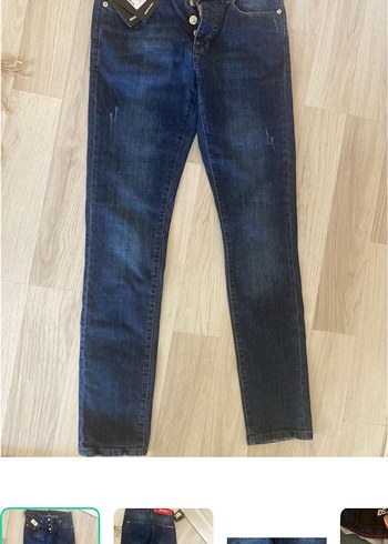 DSquared2 Koyu Mavi Dar Kesim Denim Jean