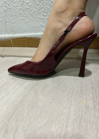 Bordo Stiletto Topuklu Kadın Ayakkabı