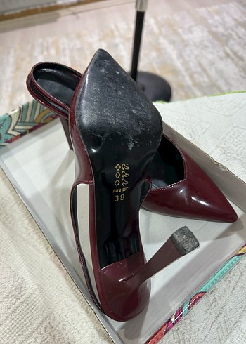 Diğer Bordo Stiletto Topuklu Kadın Ayakkabı