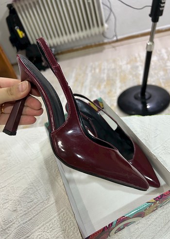 38 Beden bordo Renk Bordo Stiletto Topuklu Kadın Ayakkabı