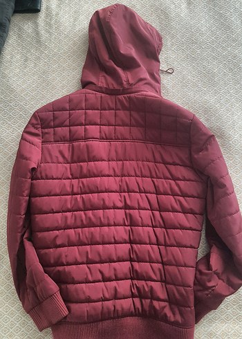 Unisex Bordo Fermuarlı Midi Kışlık Ceket - Görsel 3