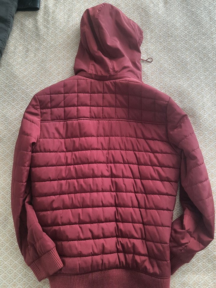 Unisex Bordo Fermuarlı Midi Kışlık Ceket - Görsel 3