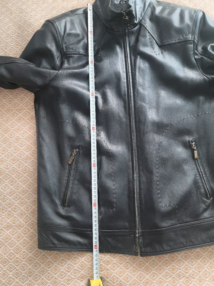 Siyah Deri Erkek Ceket - Görsel 2