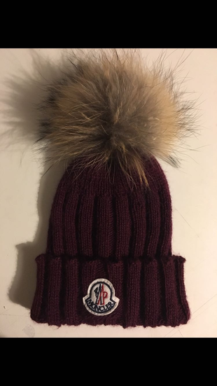 Moncler Monler örgü bordo bere