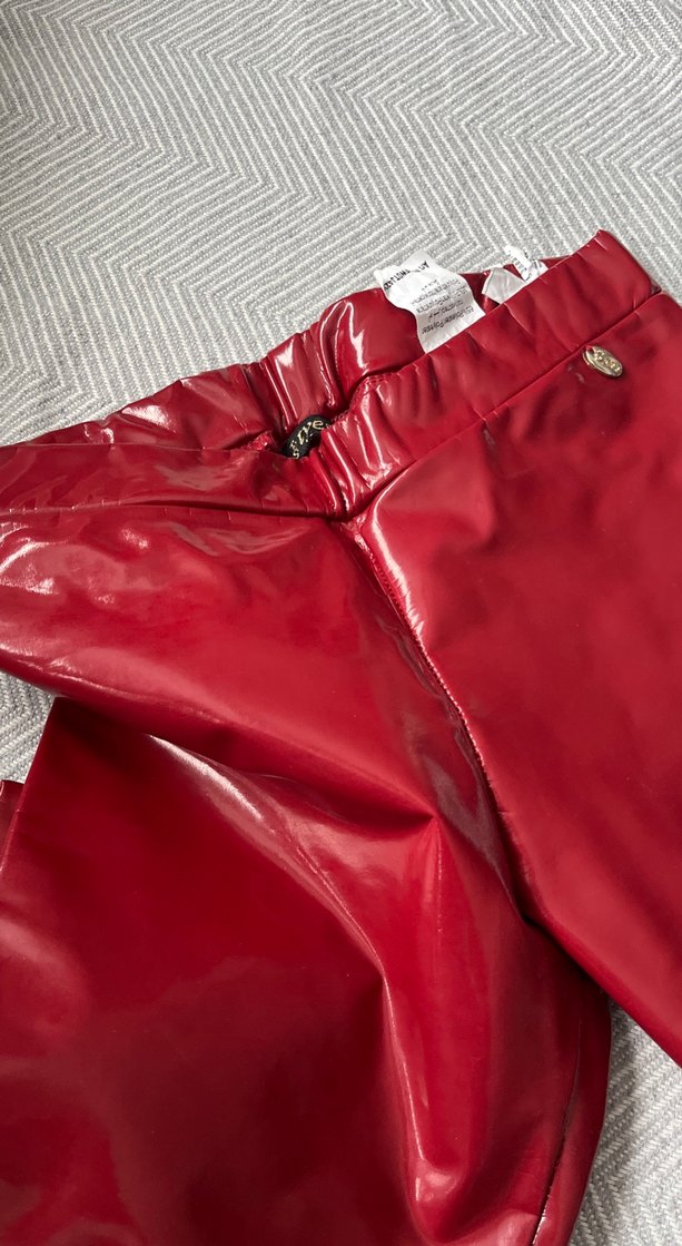 Parlak Kırmızı Kadın Dar Kesim Kumaş Pantolon - Görsel 2