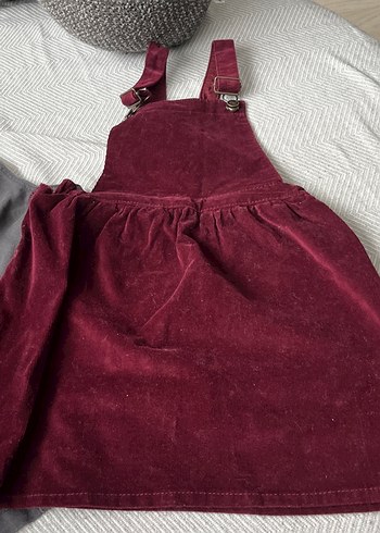 Hm  Bordo ve Gri Askılı Salopet - Görsel 2