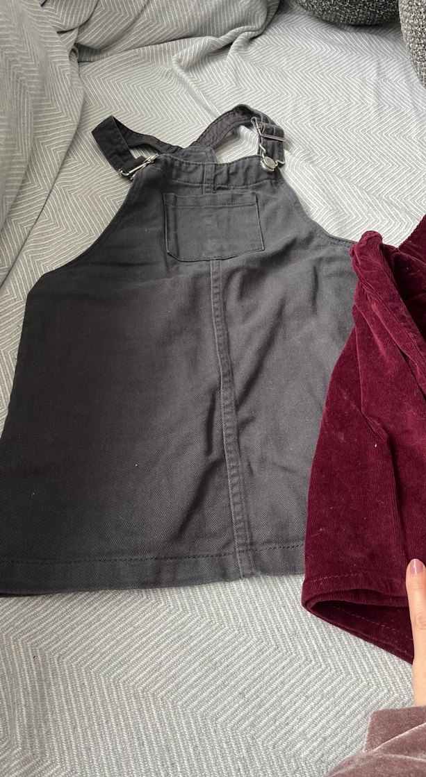 Hm  Bordo ve Gri Askılı Salopet - Görsel 3