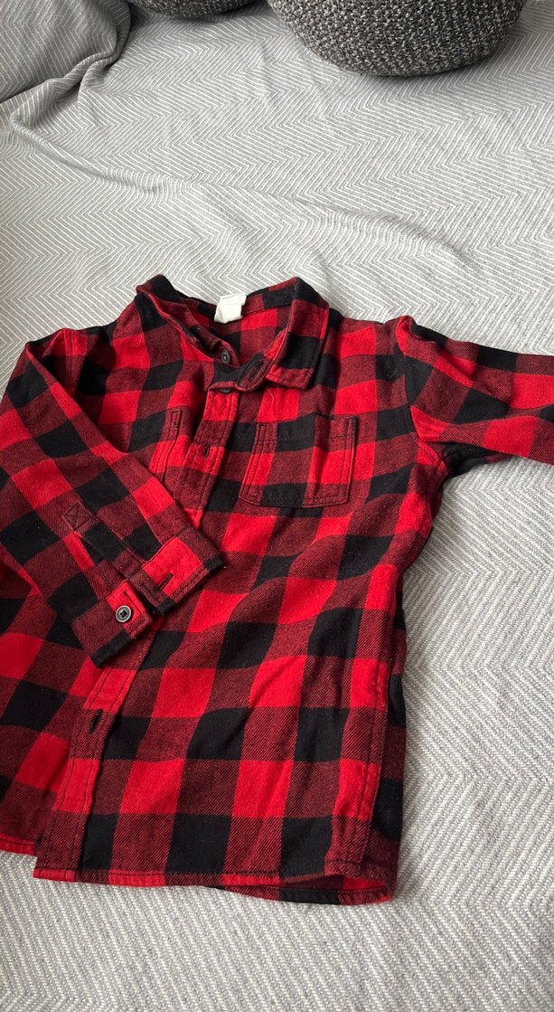 Erkek Çocuk Kırmızı Kareli Uzun Kollu Gömlek - Görsel 3