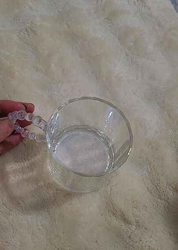 Bej Renkli Cam Kulplu Bardak Seti - Görsel 2