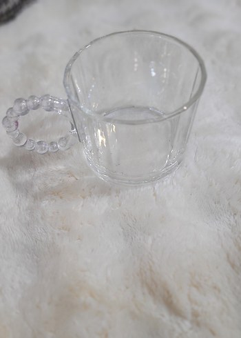 Bej Renkli Cam Kulplu Bardak Seti - Görsel 3