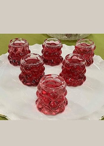 üzüm desenli kahve yanı bardak Cam Bardak Seti - Görsel 2