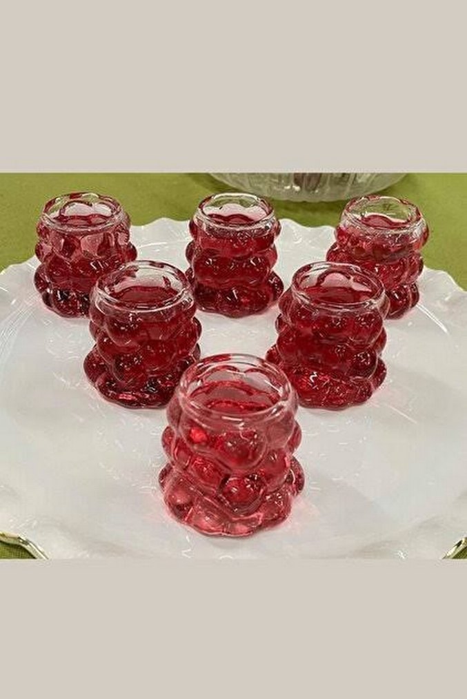 üzüm desenli kahve yanı bardak Cam Bardak Seti - Görsel 2