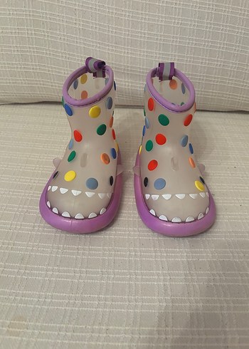 31 Beden Renkli Puantiyeli Kız Çocuk Yağmur Çizmesi