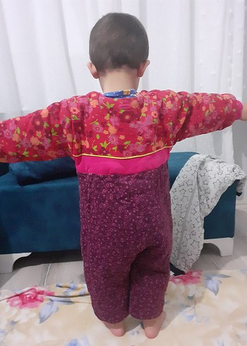 Diğer Pembe çiçek Desenli Bebek Kız Tulumu