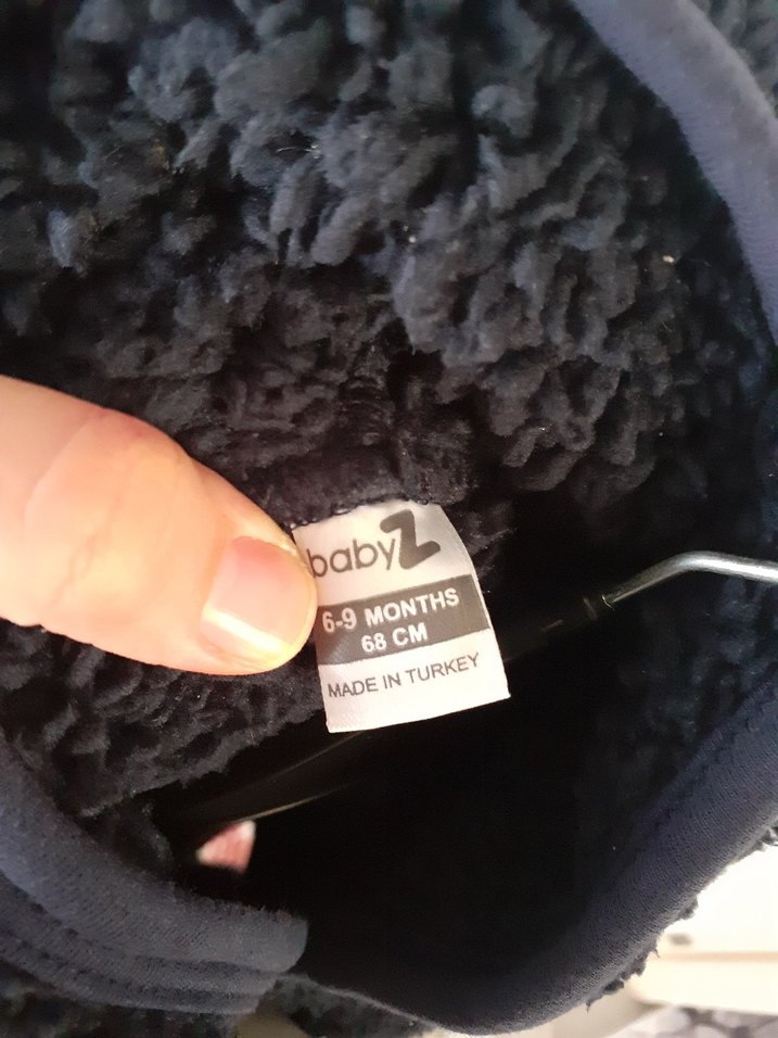 Koyu Mavi Peluş Erkek Bebek Tulumu - Görsel 4