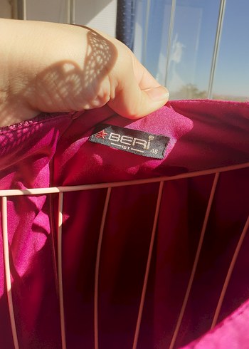 Mor Dantel Detaylı Uzun abiye Henna Elbise - Görsel 5