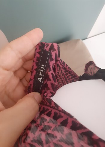 Pembe V Yakalı pareo plaj elbisesi tül - Görsel 5