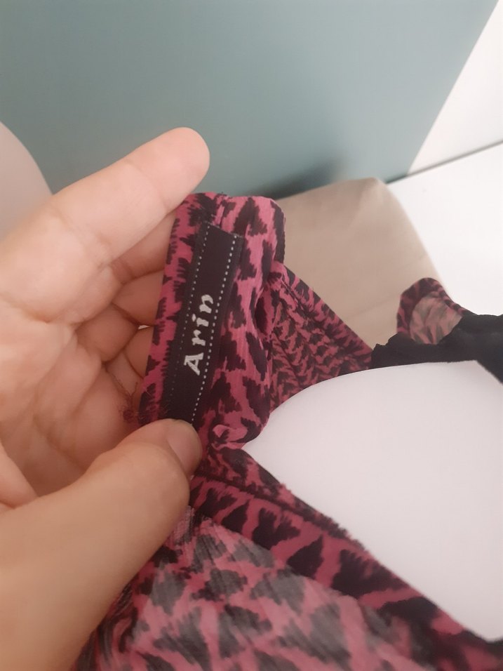 Pembe V Yakalı pareo plaj elbisesi tül - Görsel 5