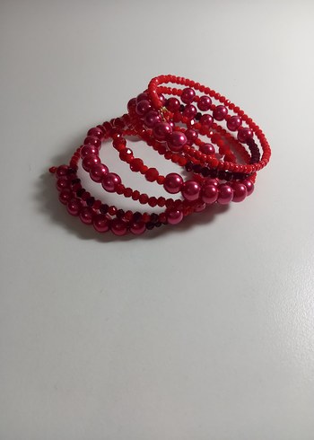 Accessorize Kırmızı İncili Kristalli Helezon Bilezik
