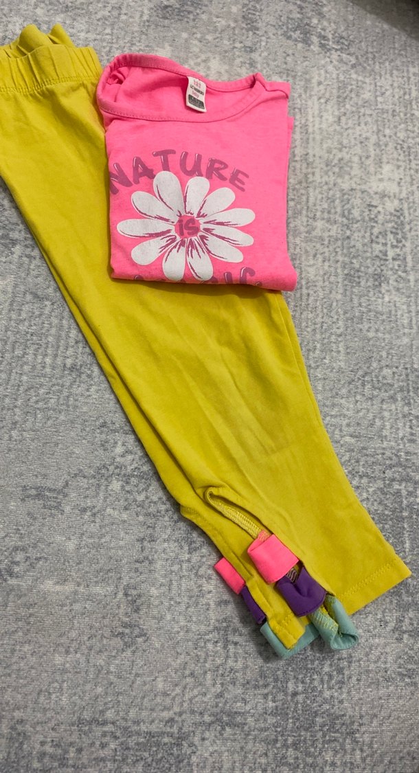 Kız Çocuk Sarı Fermuarlı Eşofman Altı - Görsel 3