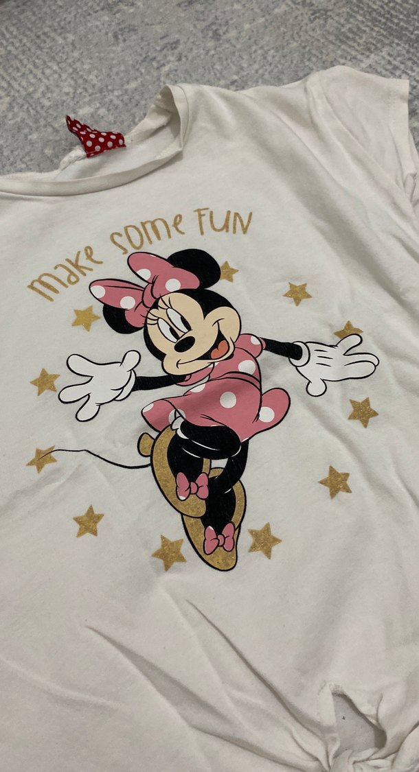 Kız Çocuk Pembe Baskılı Kısa Kollu Tişört - Görsel 3