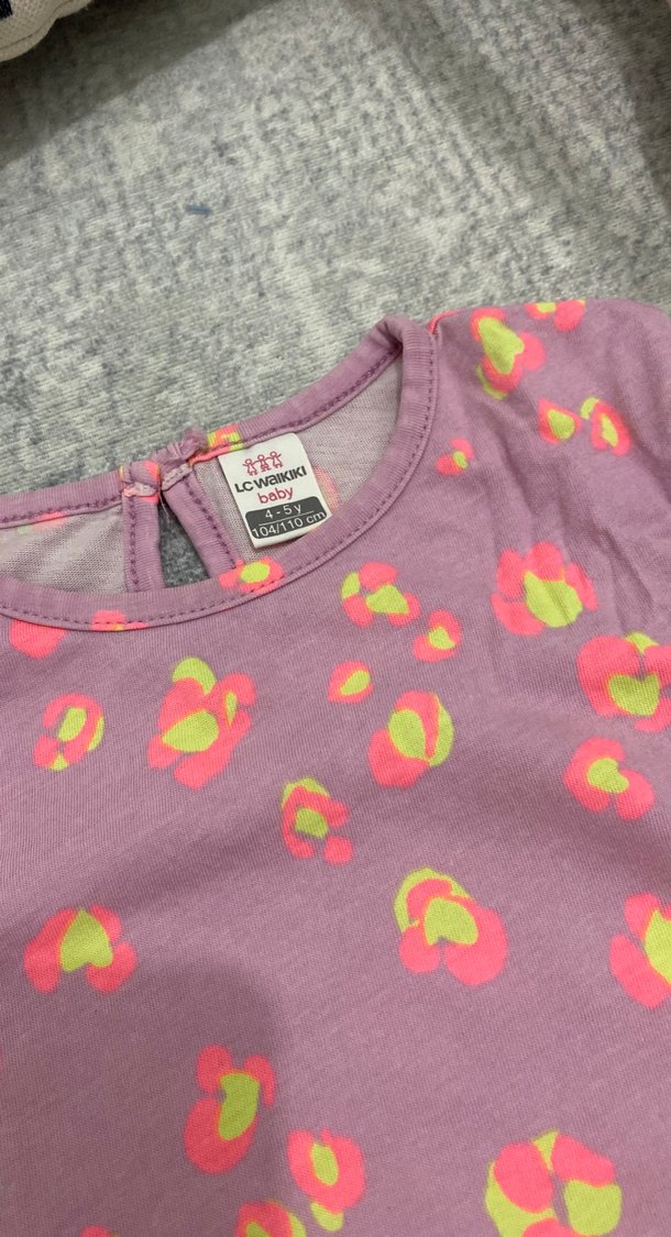 Renkli Bağlama Desenli Kısa Kollu Bebek Kız Takımı - Görsel 2