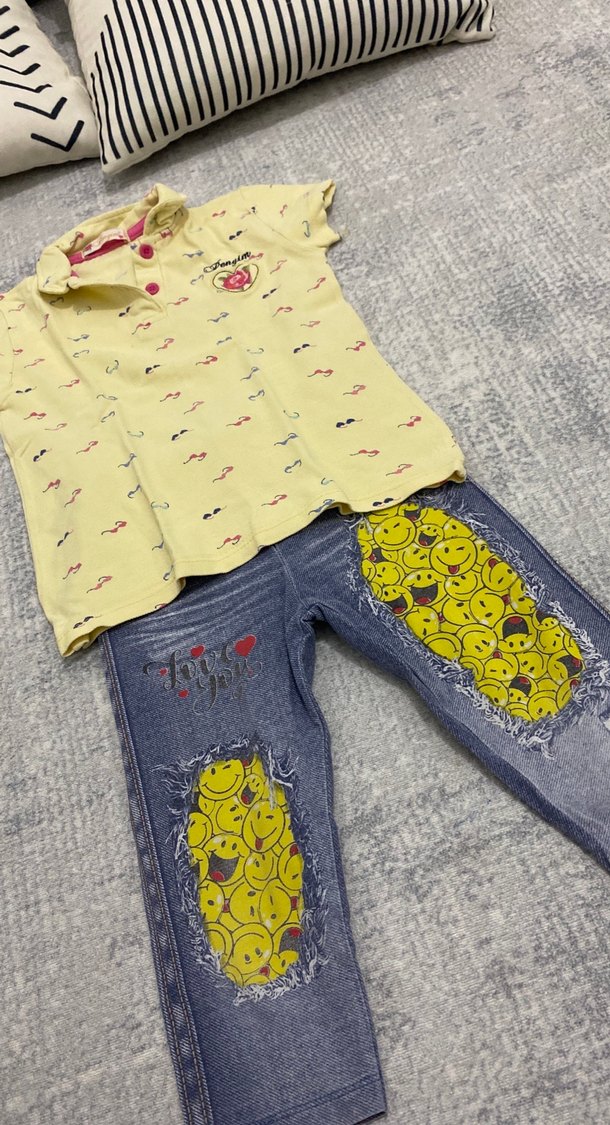 Sarı Düğmeli Bebek Erkek Takım - Görsel 3