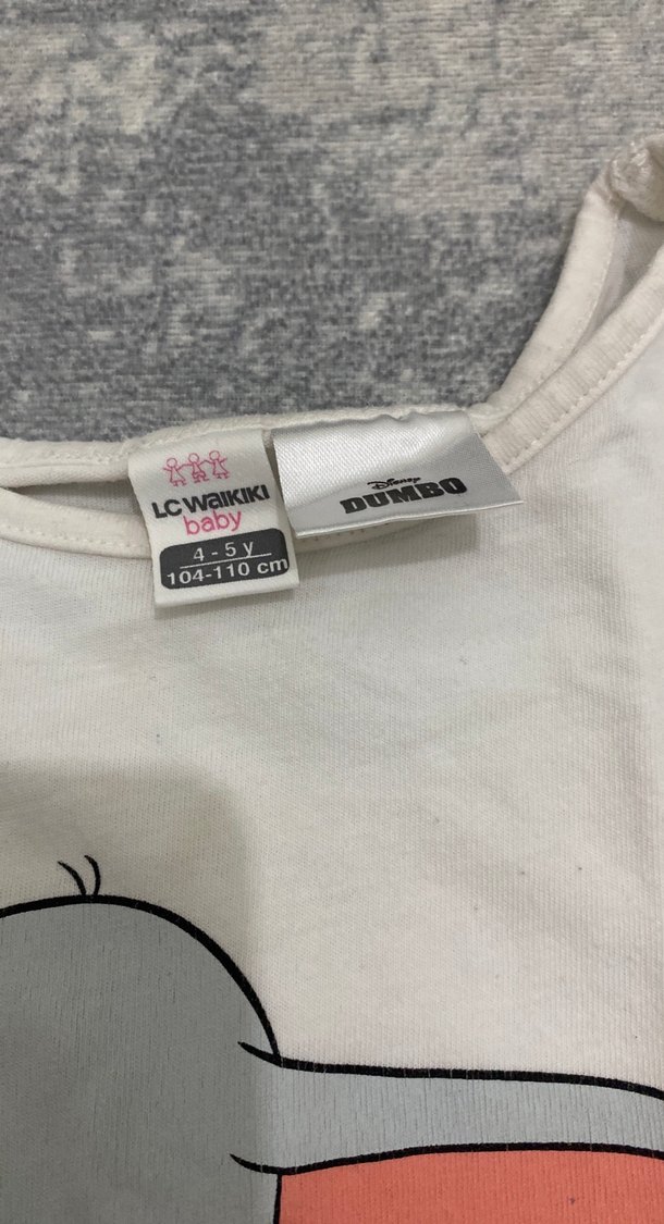 Kız Çocuk Beyaz Pamuklu Kısa Kollu Baskılı Tişört - Görsel 3