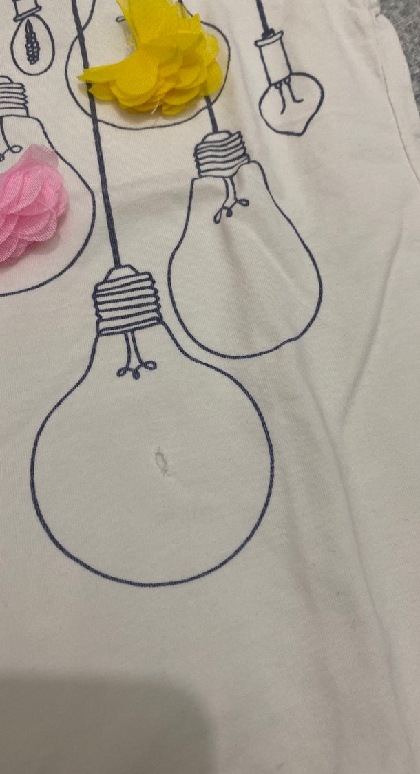 Kız Çocuk Beyaz Pamuklu Kısa Kollu Baskılı Tişört - Görsel 5