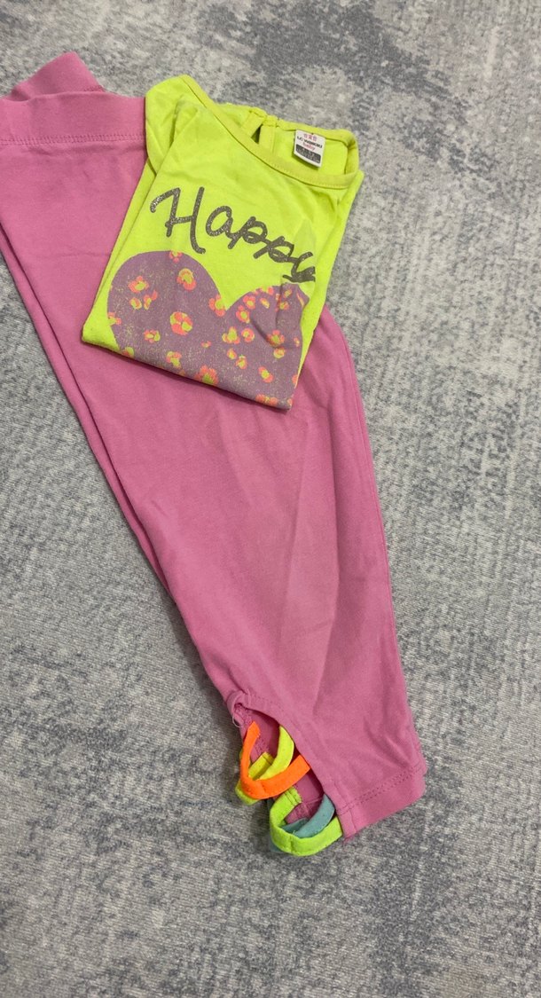 Renkli Bebek Kız Takımı, Uzun Kollu, Cırt Cırtlı - Görsel 3