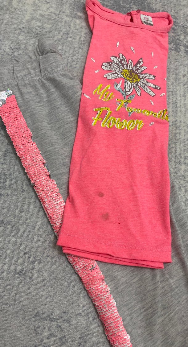 Pembe Baskılı Uzun Kollu Bebek Kız Takımı - Görsel 3