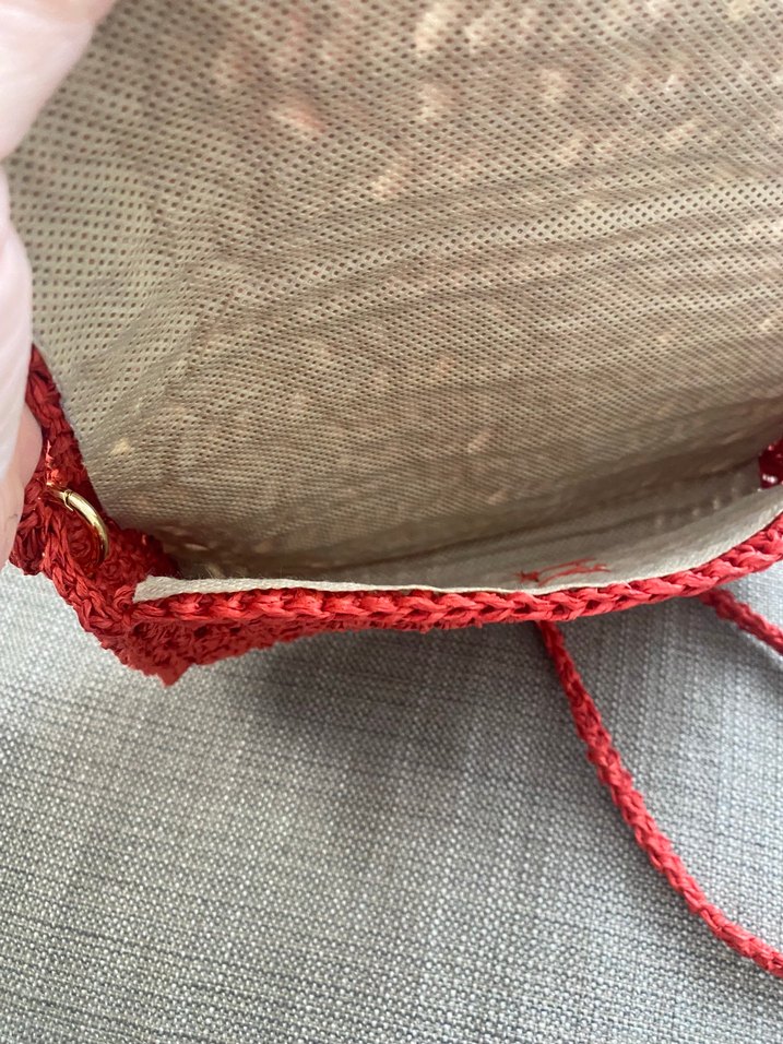 Kırmızı Örgü Kadın Çapraz Çanta - Görsel 4