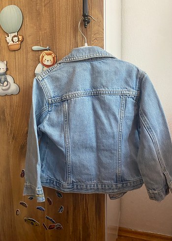 Nakışlı Mavi Kız Çocuk Denim Ceket - Görsel 3