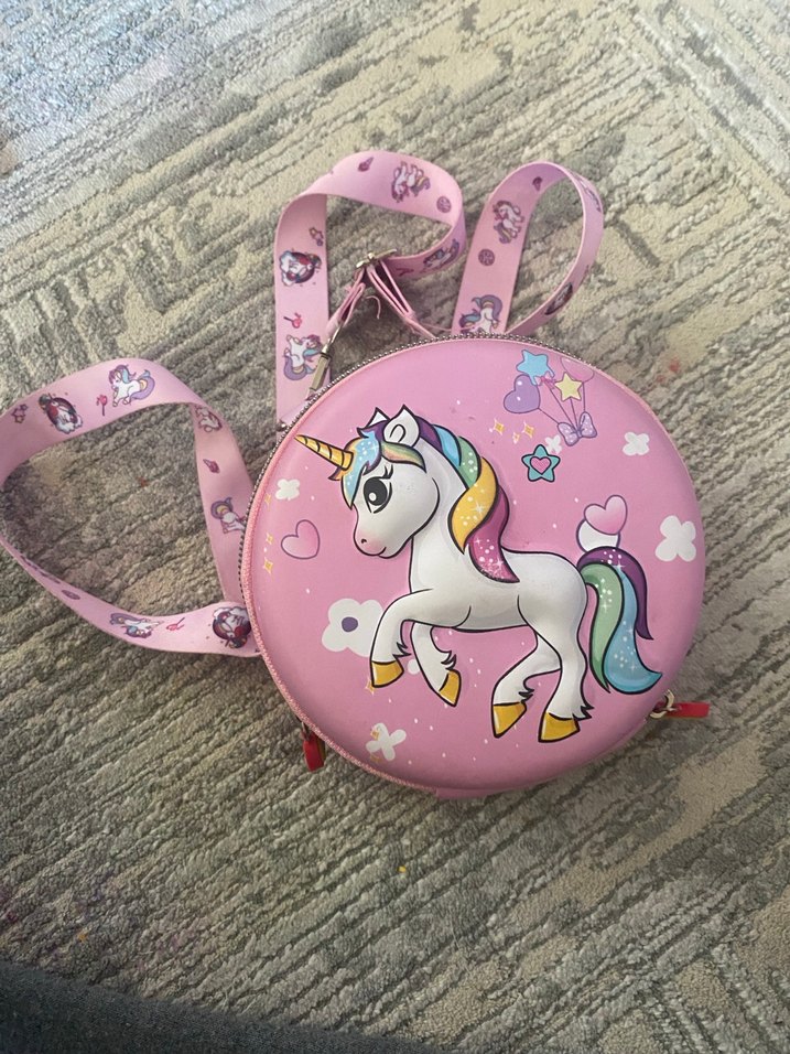 Unicorn Baskılı Pembe Bohem Kız Çantası - Görsel 2