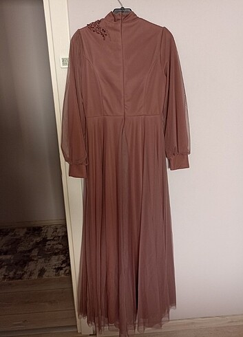 m Beden camel Renk Elbise