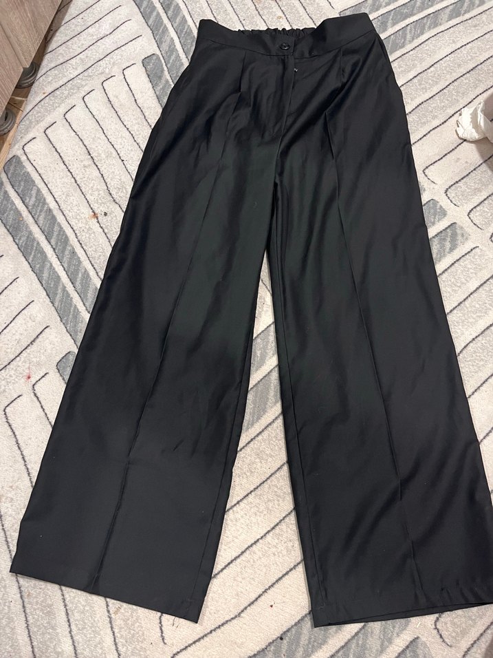 Şık Siyah Düz Pantolon beli lastikli — görsel 2/5