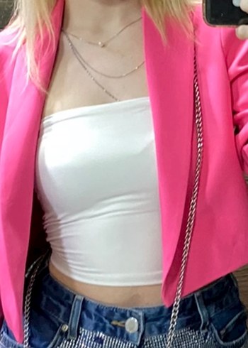 Zara Canli Pembe Blazer Ceket