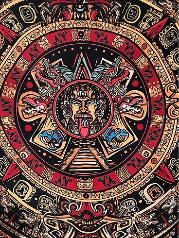  Beden Aztek Güneş Tanrısı Duvar Örtüsü