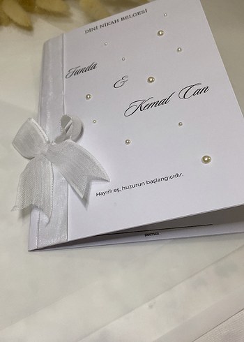 İnci Detaylı Dini Nikah Belgesi
