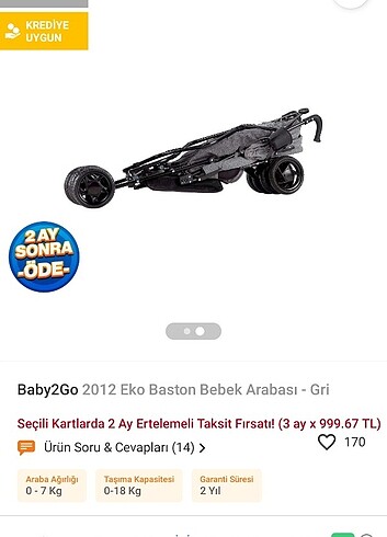 Baby2Go 0 ay, 3 yaş bebek arabası