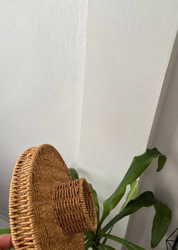 Beden Renk Bej Hasır Depolama Sepeti