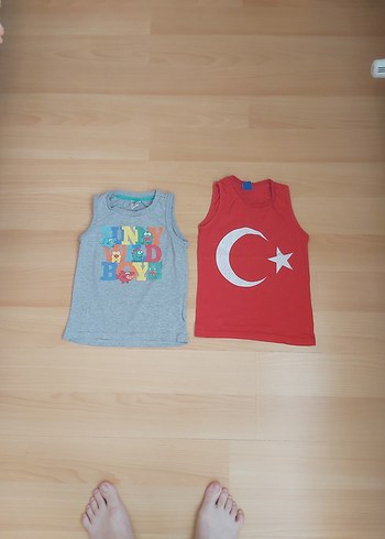 12-18 Ay Beden Erkek Çocuk Baskılı Kolsuz Tişört Seti