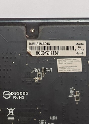 Beden Asus Rx580 4gb ekran kartı