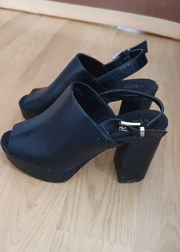 Siyah Platform Topuklu Kadın Ayakkabı - Görsel 2