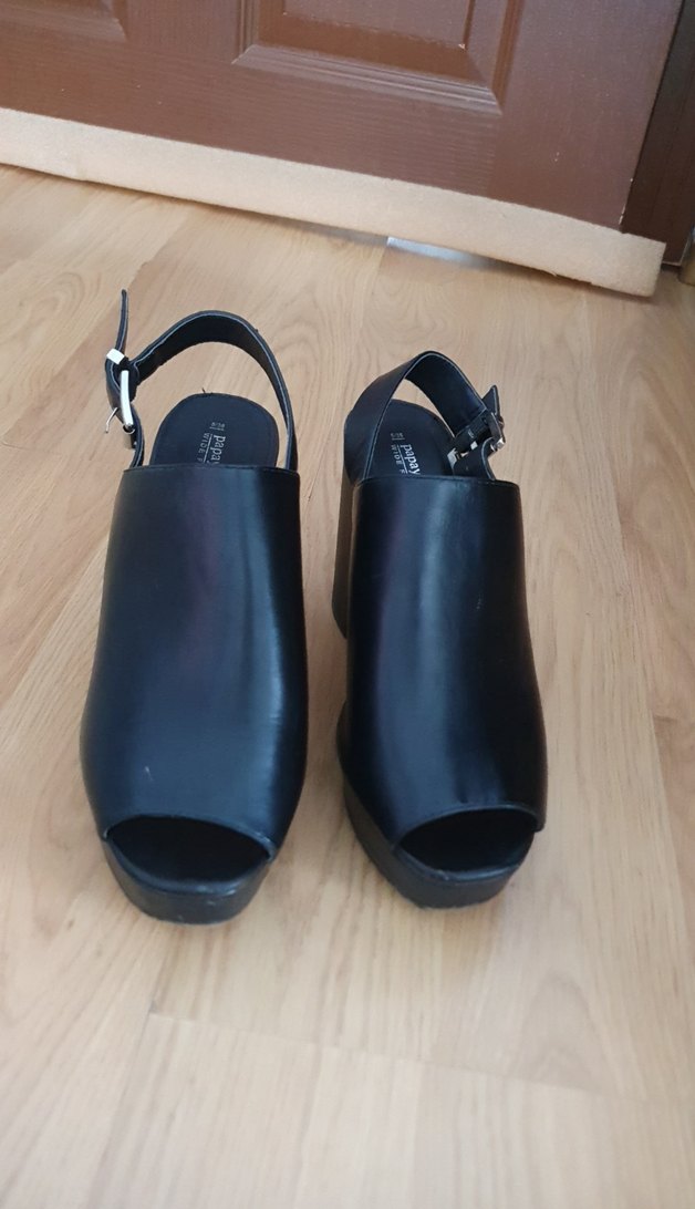 Siyah Platform Topuklu Kadın Ayakkabı - Görsel 3