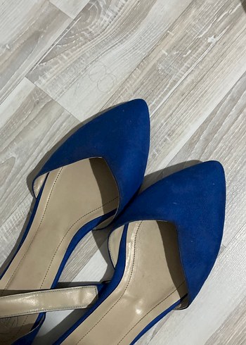 Nine West Mavi Tokalı İnce Topuksuz Kadın Ayakkabı