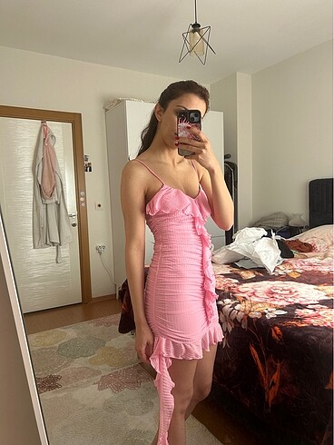 s Beden Zara pembe elbise